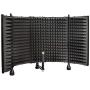 Monoprice Microphone Isolation Shield - Black - Foldable With 3/8'' Mic Threaded Mount, High Density Absorbing Foam Front & Vented Metal Back Plate - Stage Right