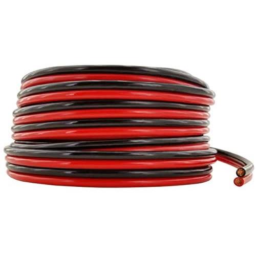 GS Power Flexible 10 AWG (American Wire Gauge) 50 Feet Stranded Oxygen Free Copper Red/Black Bonded Zip Cord Cable for Car Audio Stereo Amplifier 12Volt Automotive Harness LED Light Wiring