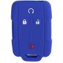 XUHANG Sillicone key fob Skin key Cover Remote Case Protector Shell for Chevrolet Silverado Colorado GMC Sierra Yukon Cadillac smart Remote blue