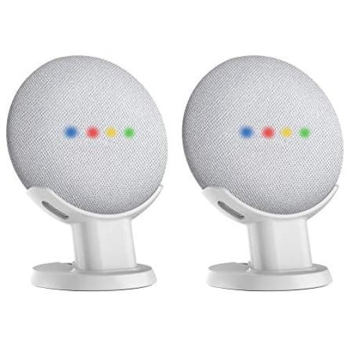 SPORTLINK Pedestal for Nest Mini (2nd Gen) and Google Home Mini (1st Generation) Improves Sound Visibility and Appearance - A Must Have Mount Holder Stand for Nest Mini (2nd Gen)/ Home Mini (2pack)