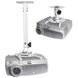 Drsn Upgraded Strong Universal Extending Drop Ceiling Projector Mount 16-25” Height Adjustable Projection Mount Projector Wall Mount Mounting Bracket White for Almost All Projectors