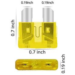 KUFUNG 100PCS 20Amp Car Fuses, Standard Automotive Fuses Assortment, Auto Blade Fuse for Car, Truck, Boat, Marine, RV, SUV, Trike, Vehicles Audio Reset System (20A)