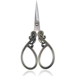 BIHRTC Embroidery Scissors Vintage 4.5 Inch Stainless Steel Sewing Scissors Small Sharp Shears Needlepoint Scissors for Sewing Office Thread Cross Stitch Tailor Craft Scissors