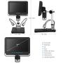 Andonstar Black corlor 7 inch LCD 1080P Circuit Board Digital Microscope AD206 with 200X Magnification Zoom for Phone Repair Soldering