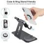 OMOTON Adjustable Apple Watch Stand, Triunity Charging Dock For iWatch, AirPod and iPhone 11/XR/XS/6/7/8 Plus/12 Pro Max, Original Apple Watch Magnetic Charging Cable Required, Black