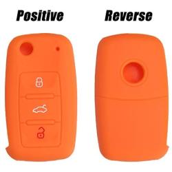 Protective Silicone Remote Car Key Case Cover and Key Chain for Volkswagen VW POLO Tiguan Passat B5 B6 B7 Golf EOS Scirocco Jetta MK6 Octavia SKODA SEAT (WHITE)