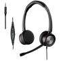 Sinseng 3.5mm Cell Phone Headset with Microphone, Wired Truck Drivers Headphones with Noise Canceling Mic for Office Work Call Center, Compatible with iPhone Samsung Huawei HTC BlackBerry Smartphones