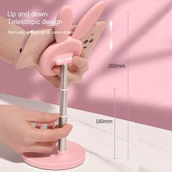 Cell Phone Stand,Angle Height Adjustable Nediea Cell Phone Stand for Desk,Cute Rabbit Phone Holder Stand for Desk, Compatible with All Mobile Phones,iPhone,Samsung,Pixel,iPad,Tablet(4-10in) (Pink)