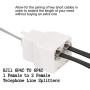 RJ11 6P4C 3Female Telephone Splitter Adapter Cable,Telephone Landline Cable Connector and Separator(3Pack，White)