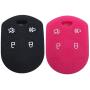 Ezzy Auto Black 4 Buttons Silicone Rubber Key Fob Case Key Cover Key Jacket Skin Protector fit for Expedition Taurus