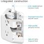 Power Strip Surge Protector with 3 USB Port and 6 AC Outlets, 6.5 Feet Extension Cord 3-Sided Power Strip Multi Plug Outlets, Outlet Expanders for Home Office Dorm Room (White)