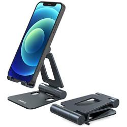 Nulaxy Phone Stand, Fully Foldable, Adjustable Desktop Phone Holder Cradle Dock - Grey