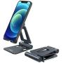Nulaxy Phone Stand, Fully Foldable, Adjustable Desktop Phone Holder Cradle Dock - Grey