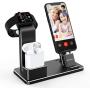 YoFeW Charging Stand for Apple Watch Charger Stand Aluminum Dock Station Compatible for iWatch Apple Watch Series 5/4/3/2 / 1/ AirPods/AirPods Pro/iPhone X/XS/XS Ma /8 / 8Plus / 7/7 Plus /6S