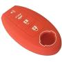 LemSa 2Pcs Rubber Silicone Remote Key Fob Cover Keyless Protector Bag Holder for Nissan Altima Maxima Murano Armada Gt-r Sentra Altima Rogue Pathfinder, Black/Red