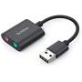 TechRise USB Audio Adapter External Stereo Sound Card with 3.5mm Headphone and Microphone Jack for Windows, Mac, Linux, PC, Laptops, Desktops