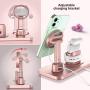 Imguardz Charging Stand Compatible with Magsafe Charger Apple Watch AirPods/Pro iPhone 12/Pro/Max/Mini, Upgraded Charging Station Holder Desk Dock Base Mount for Multiple Devices -Rose Gold