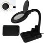 Magnifying Glass Lamp with LED Light and Stand, 5X 10X Magnifier, Lightweight and Adjustable Table and Desk Lamp for Reading, Sewing, Crafts, Hobbies, Close Work, Color Black