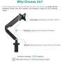 EleTab Single Monitor Desk Mount Stand - Articulating Full Motion Swivel Gas Spring Monitor VESA Arm Fits for Computer Monitor 17 to 32 inches, Holds up to 17.6 lbs