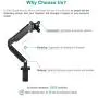 EleTab Single Monitor Desk Mount Stand - Articulating Full Motion Swivel Gas Spring Monitor VESA Arm Fits for Computer Monitor 17 to 32 inches, Holds up to 17.6 lbs