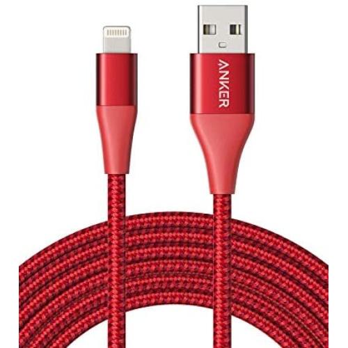 Anker iPhone Charger Cable 10 Foot, Powerline+ II Lightning Cable, (10 ft MFi Certified) Extra Long iPhone Charging Cord Compatible with iPhone SE 11 Pro Max Xs MAX XR X 8 7 6S, iPad 8 and More (Red)