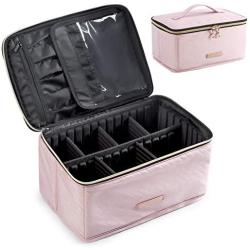 Makeup Bag, LIGHT FLIGHT Cosmetic Bag Large Makeup Case Organizer with Adjustable Dividers for Cosmetics, Makeup Brushes, Toiletries, Travel Accessories