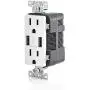 Leviton T5632-3BW 15-Amp USB Charger/Tamper Resistant Duplex Receptacle Pack of 3, White