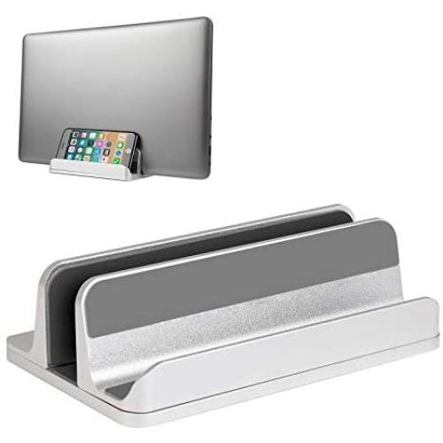 JARLINK (Upgraded Version) Vertical Laptop Stand, Desktop Stand Adjustable Laptop Holder (up to 17.3 inches) Compatible with MacBook Pro/Air, Microsoft Surface, Lenovo (Silver)