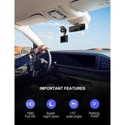 Dash Cam, Crosstour 1080P Dash Camera for Cars 3” LCD Screen Car Camera 170° Wide Angle DVR Recorder with WDR, G-Sensor, Loop Recording and Motion Detection