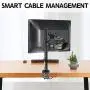 MOUNTUP Single Monitor Desk Mount, Height Adjustable Computer Monitor Stand Mount, Full Motion Monitor Arm Desk Mount Fits 13 to 27 Inch Screens, with C-Clamp and Grommet Base, VESA 75x75/100x100