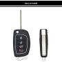HelloAuto Replacement Key Fob Case Fit for Hyundai Sonata Santa Fe with Flip Uncut Blank Remote Key Shell