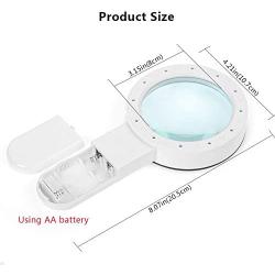 Magnifying Glass with Light, 30X Handheld Large Magnifying Glass 12 LED Illuminated Lighted Magnifier for Macular Degeneration, Seniors Reading, Soldering, Inspection, Coins, Jewelry, Exploring(Black)
