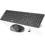 Wireless Keyboard and Mouse Combo, WisFox 2.4G Full-Size Slim Thin Wireless Keyboard Mouse for Windows, Computer, Desktop, PC, Laptop Mac (Dark Black)