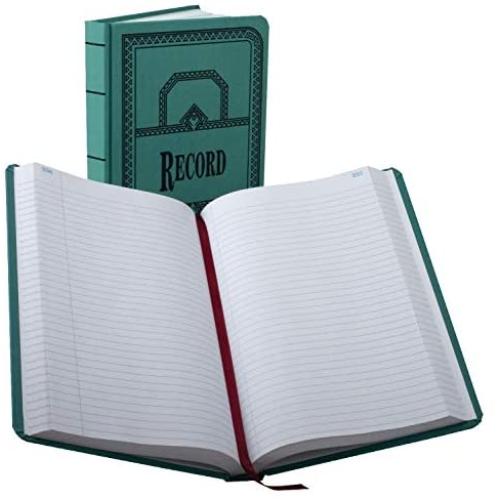 Boorum & Pease 66500R Record/Account Book, Record Rule, Blue, 500 Pages, 12 1/8 x 7 5/8