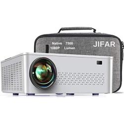 Native 1080P Projector,7500 L Projector for Outdoor Movies with 400'' Display, Support 4K Dolby & Zoom,100000 Hours Life Indoor and Outdoor Projector Compatible with TV Stick,HDMI,VGA USB PC