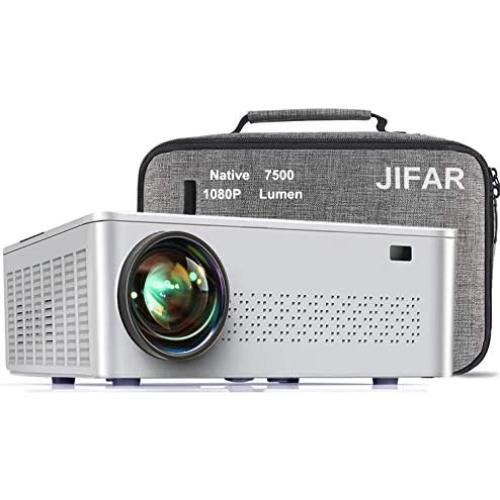Native 1080P Projector,7500 L Projector for Outdoor Movies with 400'' Display, Support 4K Dolby & Zoom,100000 Hours Life Indoor and Outdoor Projector Compatible with TV Stick,HDMI,VGA USB PC