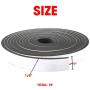 Neoprene Foam Strip Roll by Dualplex, 1'' Wide x 10 Long x 1/8'' Thick, Weather Seal High Density Stripping with Adhesive Backing – Weather Strip Roll Insulation Foam Strips