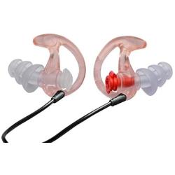 SureFire EP4 Sonic Defenders Plus filtered Earplugs, triple flanged design, reusable, Clear, Medium
