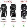 Royalfox(TM) 4 5 Buttons Carbon Fiber Texture Smart keyless Entry Remote Key Fob case Cover for Ford Mustang F-150 F-450 Explorer Taurus Fusion Edge,Lincoln MKZ MKC MKX (red)