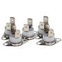 Fielect 5Pcs KSD301 Thermostat 165°C/329°F Normally Closed N.C Snap Disc Limit Control Thermal Switch Microwave Thermostat Silver Tone Bent Feet