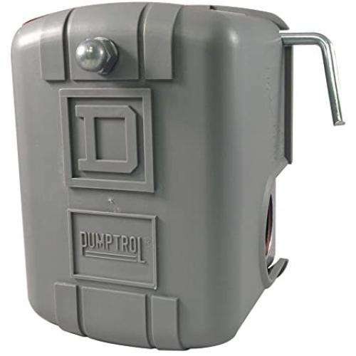 Square D by Schneider Electric 9013FSG2J24M4 Air-Pump Pressure Switch, NEMA 1, 40-60 psi Pressure Setting, 20-65 psi Cut-Out, 15-30 psi Adjustable Differential, Low-Pressure Cut-Off