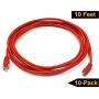 iMBAPrice - 3ft Cat5e Network Ethernet Patch Cable (10 Pack) - Red