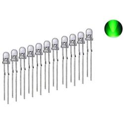 [ Super Bright] CO RODE 100 Pieces 3mm LED Green Light Emitting Diode Lamp Round Transparent