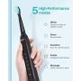 Initio Sonic Electric Toothbrush, 5 Modes with Smart Timer, 8 Brush Heads & Travel Case Included, Rechargeable Toothbrush, Oral Care Whitening Toothbrush