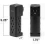 Aduro Surge Protector 9 Outlet Power Strip with USB (2 Ports 2.4A) Wall Mount Multiple Outlet Splitter Extender Adapter Black