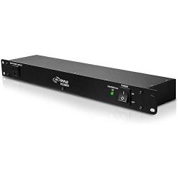 PDU Power Strip Surge Protector - 150 Joule 15 Amp 9 Outlet Strips Surge Protector Heavy Duty Electric Extension Cord Strip - 1U Rack Mount Protection Power Outlet Strip W/AC Filter - PylePro PCO850 Black
