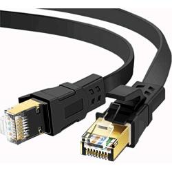 Cat 8 Ethernet Cable 6 ft, 26AWG Heavy Duty High Speed RJ45 Patch Cord, Cat8 LAN Gold Plated 40Gbps 2000Mhz Network, Indoor, Outdoor & Weatherproof S/FTP UV Resistant for Router/Modem/Gaming/Switch