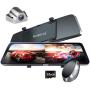 WOLFBOX Mirror Dash Cam Front and Rear Camera with Detached Front Camera,10'' Anti Glare Rear View Camera,1920P Dual Cameras,Dash Cam for Car with Night Vision,Waterproof Backup Camera