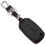 ROYALFOX(TM Luxury 2 3 Buttons Soft TPU flip Remote Key Fob case Cover for VW Volkswagen Jetta GTI Passat Golf Bora Polo Tiguan Touareg Beetle Multivan Sagitar Passat,Skoda Keychain (Leather Black)