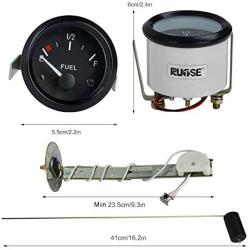 RUPSE 2'' 52mm Universal Car SUV Fuel Level Gauge Meter w/Fuel Sensor E-1/2-F Pointer 12V